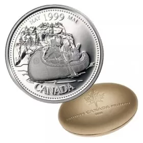 1999 Canadian 25-Cent May: The Voyageurs Millennium Quarter Proof Silver Coin