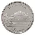 1992 (1867-) Canadian 25-Cent Manitoba Confederation 125th Anniv/Provincial Quarter Proof Sterling Silver Coin