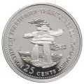 1992 (1867-) Canadian 25-Cent Northwest Territories Confederation 125th Anniv/Provincial Quarter Proof Sterling Silver Coin