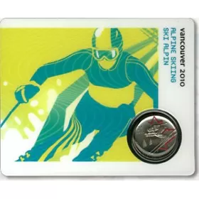 2008 Canada 25 Cent Vancouver 2010 Olympic Sports Card - Alpine Skiing