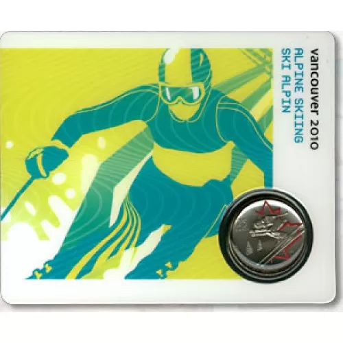 2008 Canada 25 Cent Vancouver 2010 Olympic Sports Card - Alpine Skiing