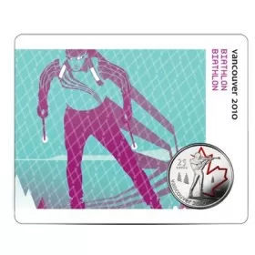 2007 Canada 25 Cents Vancouver 2010 Olympic Sports Card - Biathlon