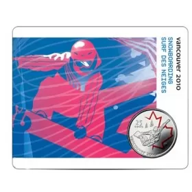 2008 Canada 25 Cent Vancouver 2010 Olympic Sports Card - Snowboarding
