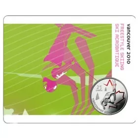 2008 Canada 25 Cent Vancouver 2010 Olympic Sports Card - Freestyle Skiing