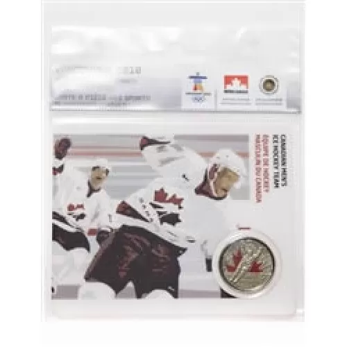 2009 Canada 25 Cents Vancouver 2010 Olympic Sports Card - Men's Hockey Team