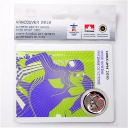 2009 Canada 25 Cent Vancouver 2010 Olympic Sports Card - Speed Skating