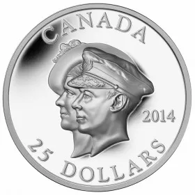 2014 Canadian $25 75th Anniversary of the First Royal Visit - Fine Silver Coin (Ultra-High Relief)