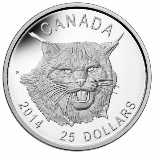 2014 Canadian $25 The Fierce Canadian Lynx - Fine Silver Coin (Ultra-High Relief)