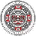 2015 Canadian $25 Singing Moon Mask - Fine Silver 3-Coin Set (Ultra-High Relief) - one coin is tarnished
