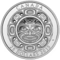 2015 Canadian $25 Singing Moon Mask - Fine Silver 3-Coin Set (Ultra-High Relief) - one coin is tarnished