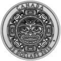 2015 Canadian $25 Singing Moon Mask - Fine Silver 3-Coin Set (Ultra-High Relief) - one coin is tarnished