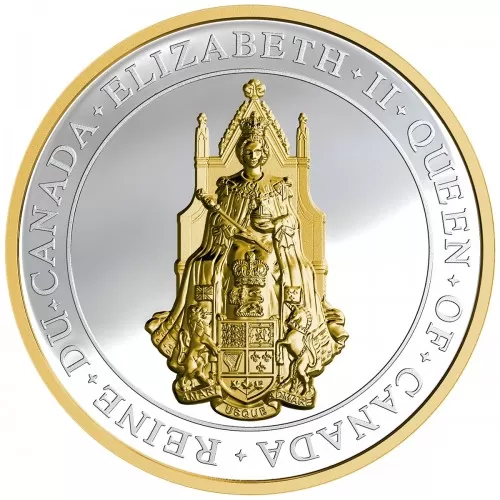 2017 Canadian $25 The Great Seal of Canada - 1 oz Fine Silver & Gold-plated Coin