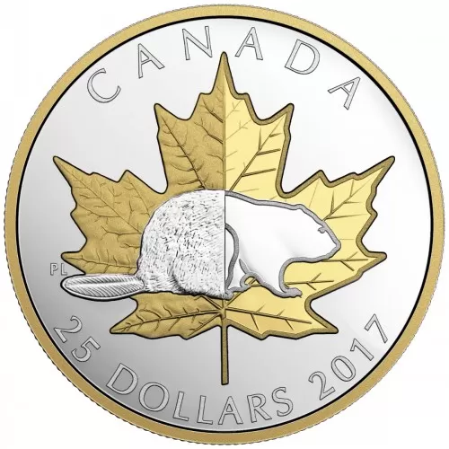2017 Canadian $25 Timeless Icons - 1 oz Fine Silver & Gold-plated Coin