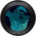 2017 Canadian $25 A View of Canada From Space - Fine Silver Coin (Glow-in-the-Dark)-coin is lightly toned one side