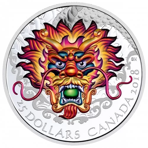 2018 Canadian $25 Dragon Boat Festival - Fine Silver Ultra-High Relief Coin