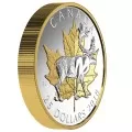 2018 Canadian $25 Timeless Icons: Caribou - 1 oz Fine Silver & Gold-plated Coin