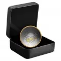 2021 (1896-) Canadian $25 Klondike Gold Rush: Panning For Gold 125th Anniv 1 oz Silver Concave Coin - cracked capsule on the edge