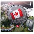 2015 Canadian $25 for $25 National Flag 50th Anniv Fine Silver Coloured Commemorative Coin