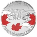 2016 Canadian $25 for $25 True North/Polar Bear Fine Silver Coloured Coin - Coin In Capsule Only - Tarnished