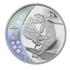 2007 Canadian $25 Ice Hockey Vancouver 2010 Olympic Winter Games Proof Silver Hologram Coin-no outside box