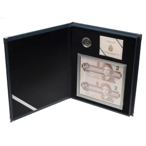 1996 Canadian $2 Dollar Piedfort Silver Coin and BRX Banknote Special Edition Set 1996 Canadian $2 Dollar Piedfort Silver Coin and BRX Banknote Special Edition Set
