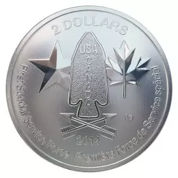 2014 Canadian $2 Devil's Brigade CAN/US First Special Service Force 1/2 oz Fine Silver Coin