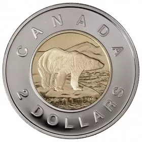 1996 Canadian $2 Polar Bear Toonie Coin (Brilliant Uncirculated)-coin is slightly toned