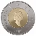1996 Canadian $2 Polar Bear Toonie Coin (Brilliant Uncirculated)-coin is slightly toned