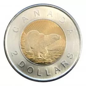 2006 (1996-) Canadian $2 Churchill Polar Bear 10th Anniv Toonie Coin (Brilliant Uncirculated)-coin is slightly toned