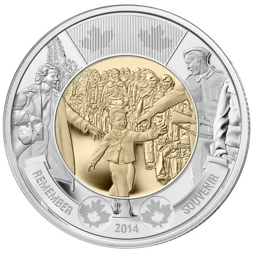 2014 Canadian $2 Wait for Me, Daddy Remembrance Toonie Coin (Brilliant Uncirculated)