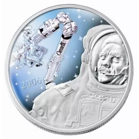 2006 Canadian $30 Achievements: Canadarm/Colonel Hadfield 5th Anniv Proof Sterling Silver Hologram Coin