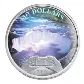 2007 Canadian $30 Achievements: Panoramic Picture Niagara Falls Proof Sterling Silver Hologram Coin