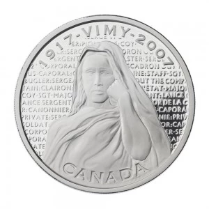 2007 (1917-) Canadian $30 War Memorials: National Vimy Memorial Proof Sterling Silver Coin