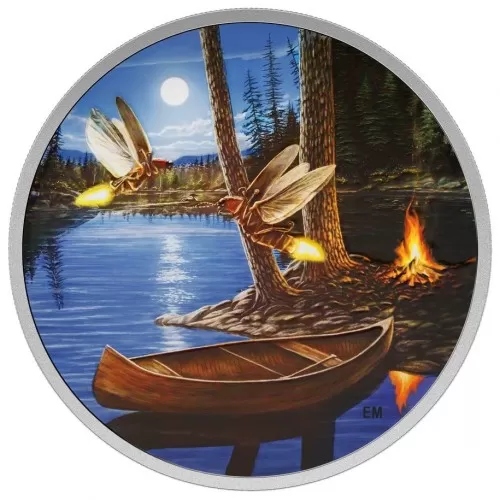 2015 Canadian $30 Moonlight Fireflies - 2 oz Fine Silver Coin (Glow-in-the-Dark)