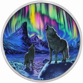 2016 Canadian $30 Northern Lights in the Moonlight - 2 oz Fine Silver Coin (Glow-in-the-Dark)