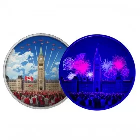 2017 Canadian $30 Celebrating Canada - 2 oz Fine Silver Coin (Glow-in-the-Dark)