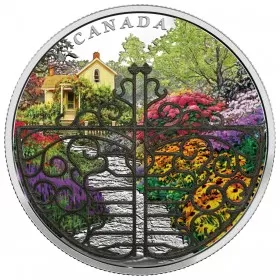 2017 Canadian $30 Gate to Enchanted Garden 2 oz Fine Silver Coloured Coin - Some Tarnishing/No Beauty Box