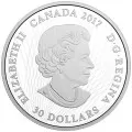 2017 Canadian $30 Animals in the Moonlight: Lynx 2 oz Fine Silver Coloured Coin (Glow-in-the-Dark) 