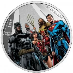 2018 Canadian $30 The Justice League: The World’s Greatest Super Heroes - 2 oz Fine Silver Coin