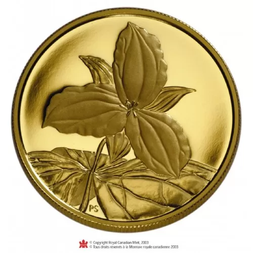 2003 Canada $350 The White Trillium/Ontario 99999 Pure Gold Coin-coin in capsule only, no COA