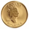 2001 Canadian 3-Cent Beaver 150th Anniv of Canada's First Postage Gold-plated Silver Coin & Stamp Set - Damaged Case
