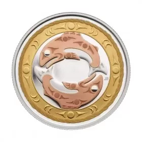 2010 Canadian $3 Return of the Tyee Proof Gold-plated Silver Coin