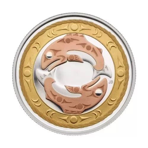 2010 Canadian $3 Return of the Tyee Proof Gold-plated Silver Coin