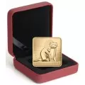 2011 Canadian $3 Wildlife Conservation Series: Black Footed Ferret Sterling Silver Gold-plated Square Coin