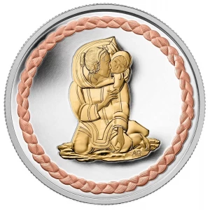 2011 Canada Fine Silver $3 Coin - Aboriginal Art: Family Scene