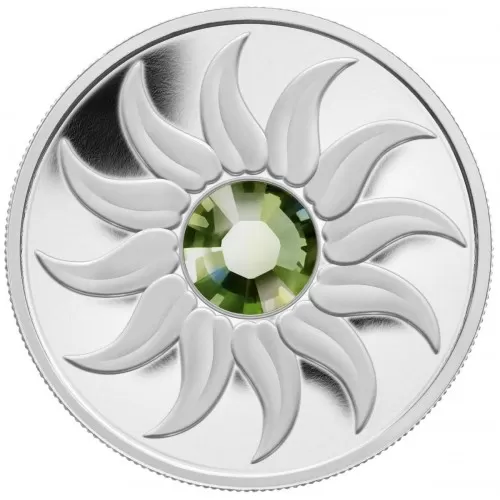 2011 Canadian $3 Birthstone Collection: August Peridot Swarovski® Crystal & Fine Silver Coin