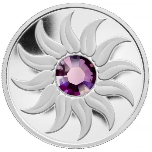 2011 Canadian $3 Birthstone Collection: February Amethyst Swarovski® Crystal & Fine Silver Coin