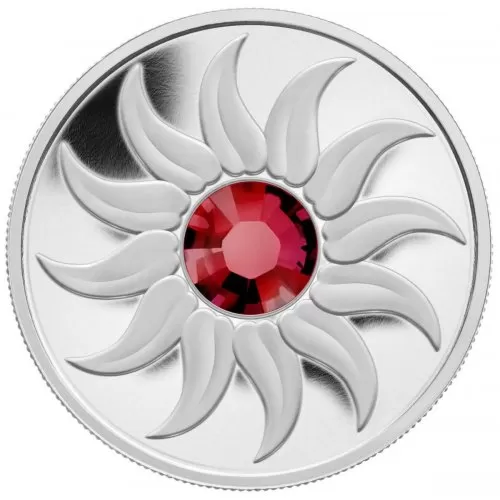 2011 Canadian $3 Birthstone Collection: July Ruby Swarovski® Crystal & Fine Silver Coin