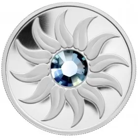 2011 Canadian $3 Birthstone Collection: March Aquamarine Swarovski® Crystal & Fine Silver Coin