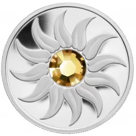 2011 Canadian $3 Birthstone Collection: November Topaz Swarovski® Crystal & Fine Silver Coin